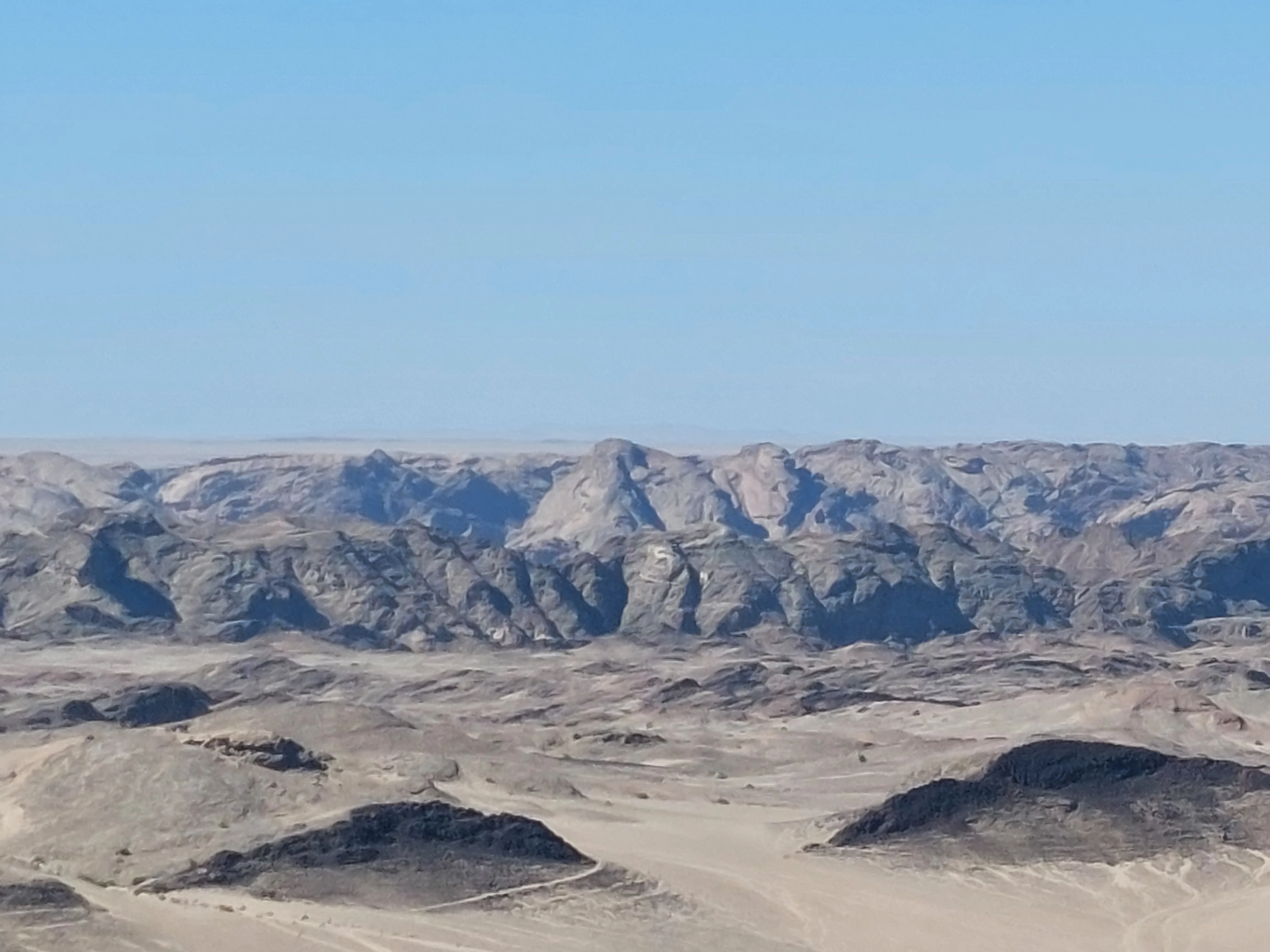 Wide angle view of Moon Valley desert south Namibia guided by Dominus Dune Tours