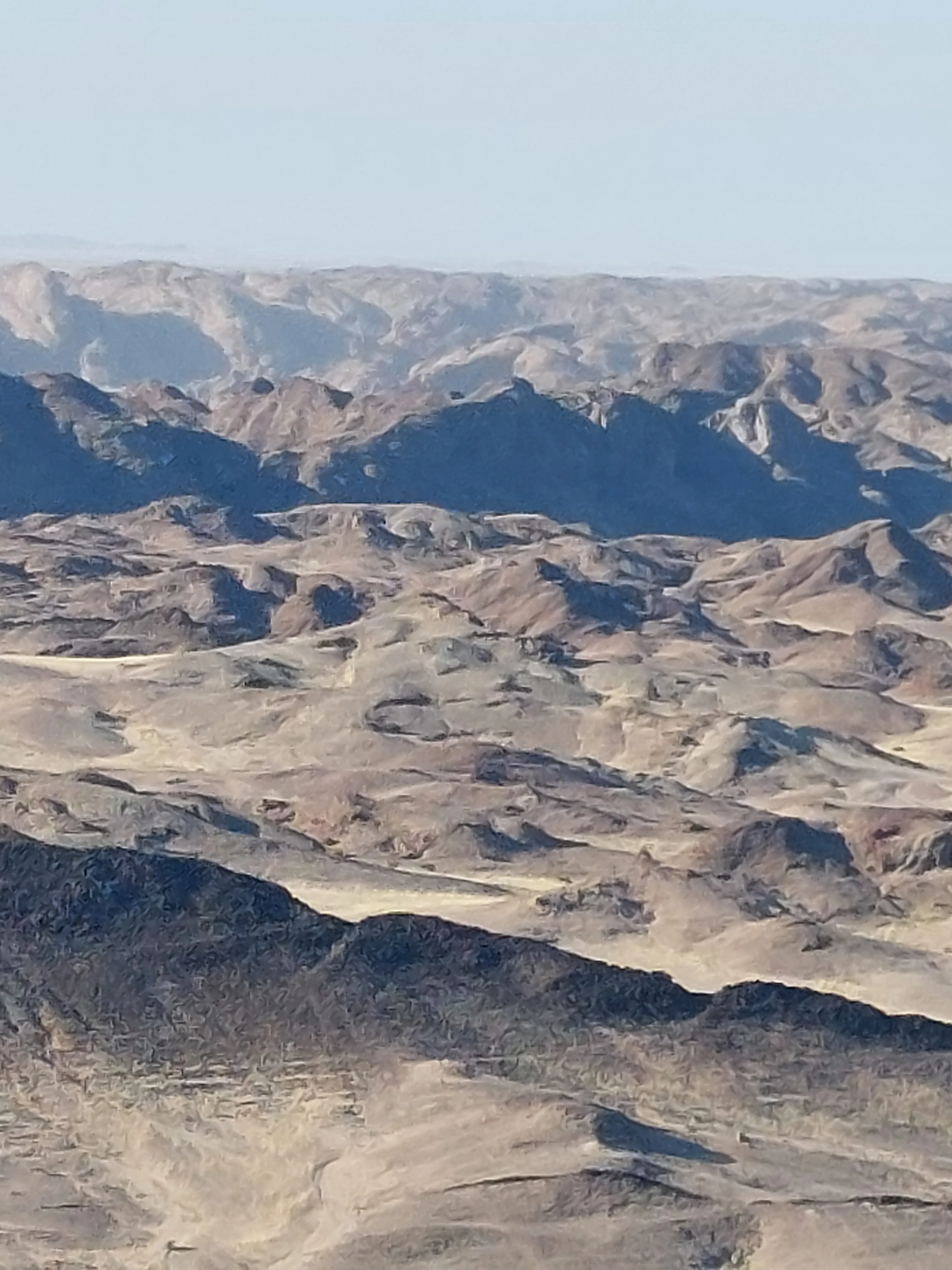 Scenic Moon Valley desert dunes and blue skies Namibia - Dominus Dune Tours