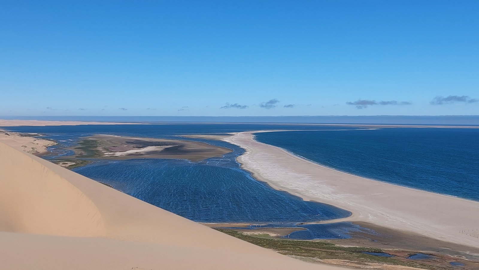 Sandwich Harbor with dunes and ocean